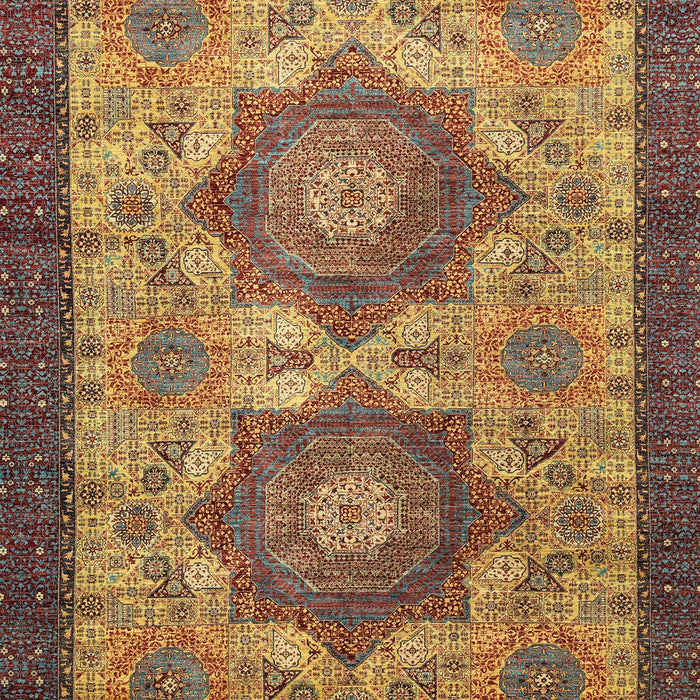 Machine Washable Abstract Metallic Gold Rug, wshabs2367