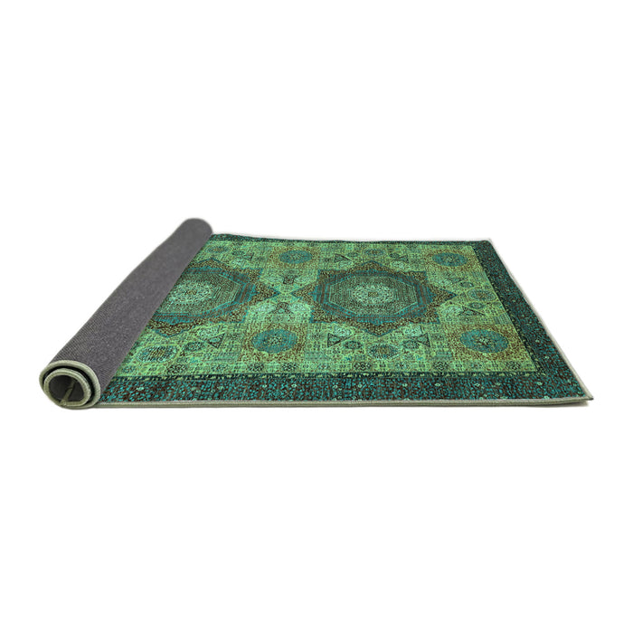 Sideview of Abstract Turquoise Modern Rug, abs2367turq