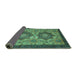 Sideview of Abstract Turquoise Modern Rug, abs2367turq