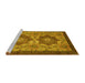 Sideview of Machine Washable Abstract Yellow Modern Rug, wshabs2367yw