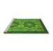 Sideview of Machine Washable Abstract Green Modern Area Rugs, wshabs2367grn