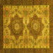 Square Abstract Yellow Modern Rug, abs2367yw