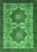 Machine Washable Abstract Emerald Green Modern Area Rugs, wshabs2367emgrn