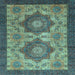 Square Abstract Light Blue Modern Rug, abs2367lblu