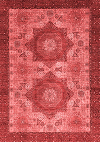 Abstract Red Modern Rug, abs2367red