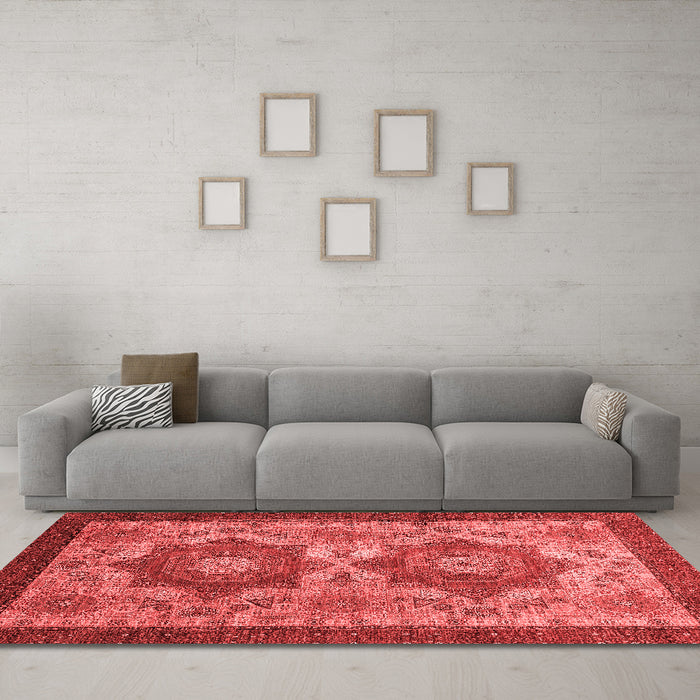 Modern Red Washable Rugs