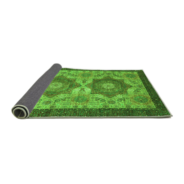 Sideview of Abstract Green Modern Rug, abs2367grn