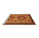 Sideview of Machine Washable Abstract Orange Modern Area Rugs, wshabs2367org