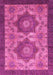 Machine Washable Abstract Pink Modern Rug, wshabs2367pnk