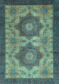 Abstract Light Blue Modern Rug, abs2367lblu