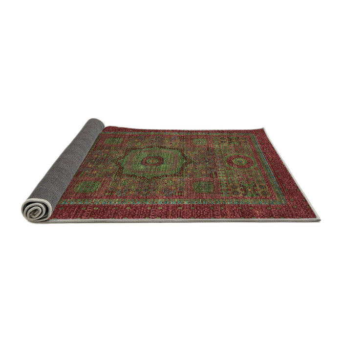 Sideview of Abstract Saffron Red Modern Rug, abs2368