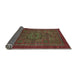 Sideview of Abstract Saffron Red Modern Rug, abs2368