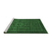 Sideview of Machine Washable Abstract Emerald Green Modern Area Rugs, wshabs2368emgrn