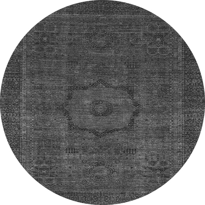 Round Abstract Gray Modern Rug, abs2368gry