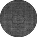 Round Abstract Gray Modern Rug, abs2368gry