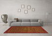 Machine Washable Abstract Orange Modern Area Rugs in a Living Room, wshabs2368org