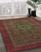 Abstract Saffron Red Modern Rug in Family Room, abs2368