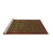 Sideview of Machine Washable Abstract Brown Modern Rug, wshabs2368brn