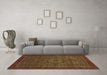 Machine Washable Abstract Brown Modern Rug in a Living Room,, wshabs2368brn