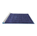 Sideview of Machine Washable Abstract Blue Modern Rug, wshabs2368blu