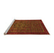 Sideview of Machine Washable Abstract Orange Modern Area Rugs, wshabs2368org