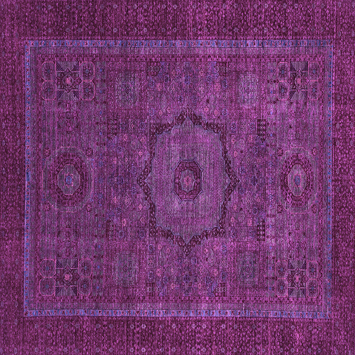 Square Machine Washable Abstract Purple Modern Area Rugs, wshabs2368pur