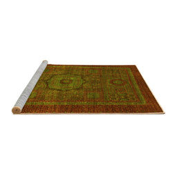 Sideview of Machine Washable Abstract Yellow Modern Rug, wshabs2368yw