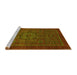 Sideview of Machine Washable Abstract Yellow Modern Rug, wshabs2368yw