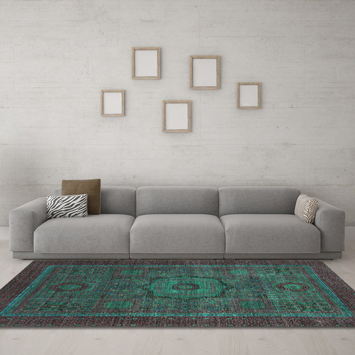 Machine Washable Abstract Light Blue Modern Rug in a Living Room, wshabs2368lblu