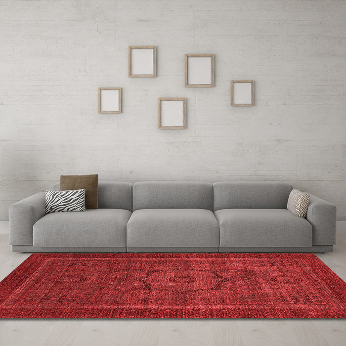 Modern Red Washable Rugs