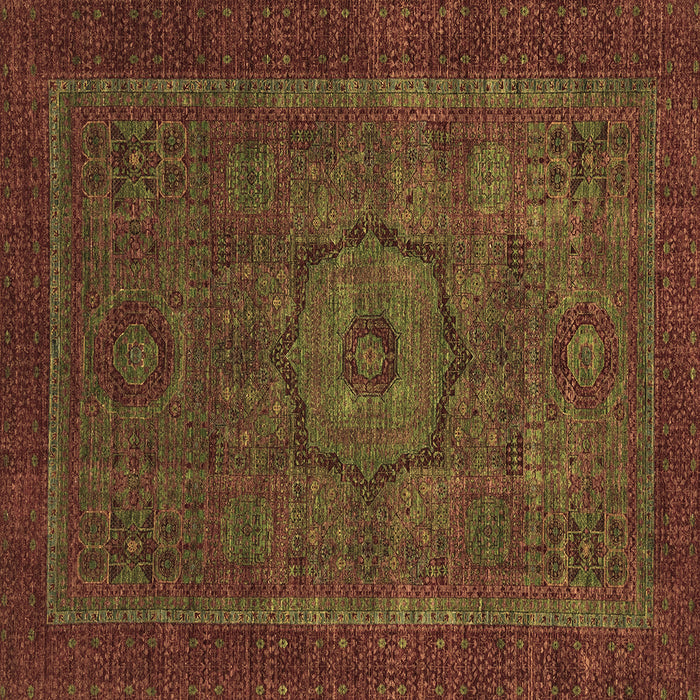 Square Abstract Brown Modern Rug, abs2368brn