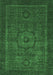 Machine Washable Abstract Emerald Green Modern Area Rugs, wshabs2368emgrn