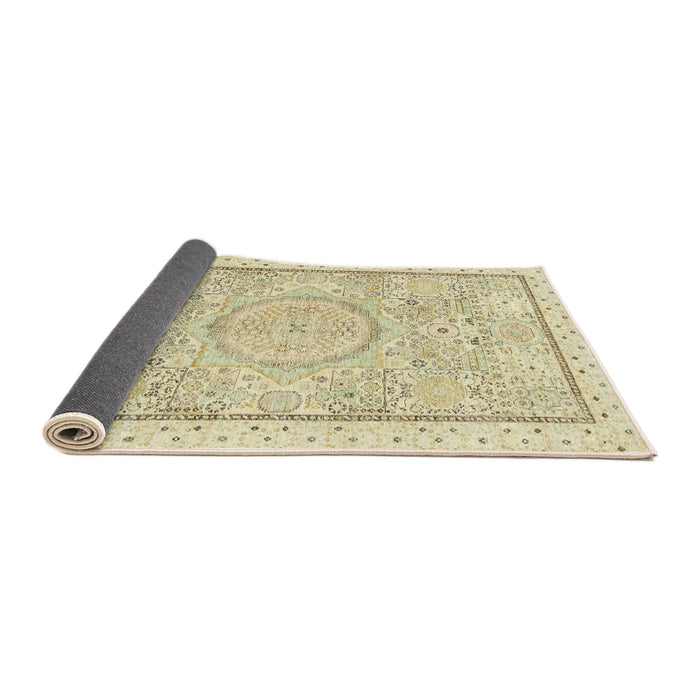 Sideview of Abstract Khaki Gold Modern Rug, abs2369
