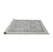 Sideview of Machine Washable Abstract Gray Modern Rug, wshabs2369gry