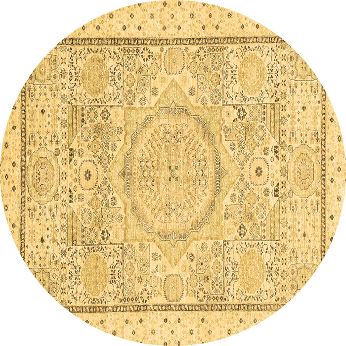 Round Machine Washable Abstract Brown Modern Rug, wshabs2369brn