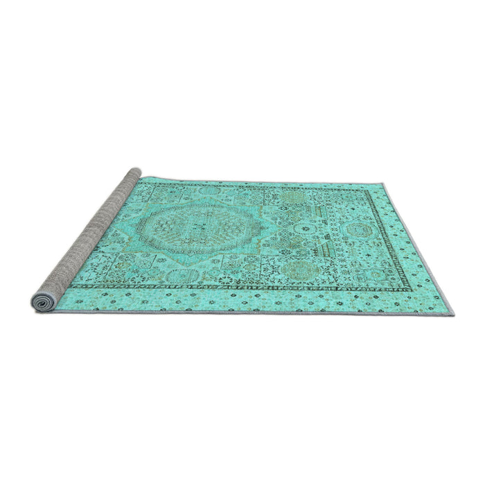 Sideview of Machine Washable Abstract Light Blue Modern Rug, wshabs2369lblu