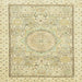 Square Machine Washable Abstract Khaki Gold Rug, wshabs2369