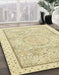 Abstract Khaki Gold Modern Rug in Family Room, abs2369