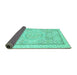 Sideview of Abstract Turquoise Modern Rug, abs2369turq