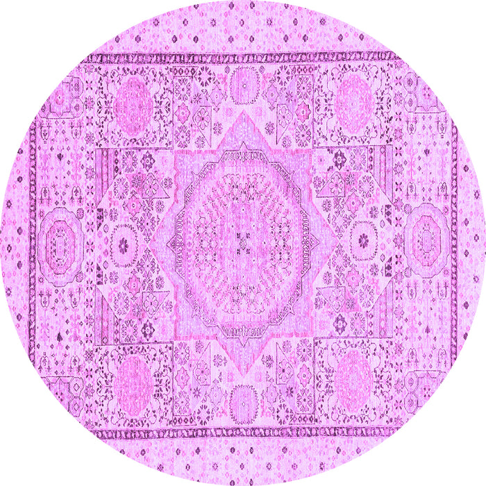 Round Abstract Purple Modern Rug, abs2369pur
