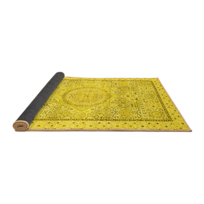 Sideview of Abstract Yellow Modern Rug, abs2369yw