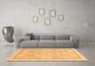 Machine Washable Abstract Orange Modern Area Rugs in a Living Room, wshabs2369org