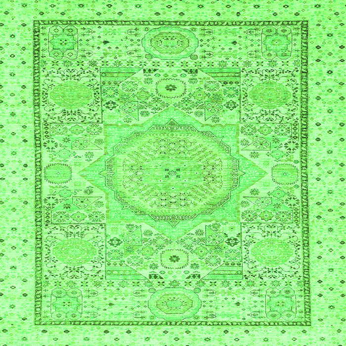 Square Abstract Green Modern Rug, abs2369grn