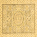 Square Abstract Brown Modern Rug, abs2369brn