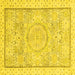 Square Machine Washable Abstract Yellow Modern Rug, wshabs2369yw