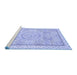 Sideview of Machine Washable Abstract Blue Modern Rug, wshabs2369blu