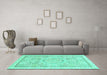 Machine Washable Abstract Turquoise Modern Area Rugs in a Living Room,, wshabs2369turq