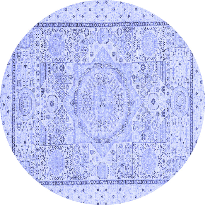 Round Machine Washable Abstract Blue Modern Rug, wshabs2369blu