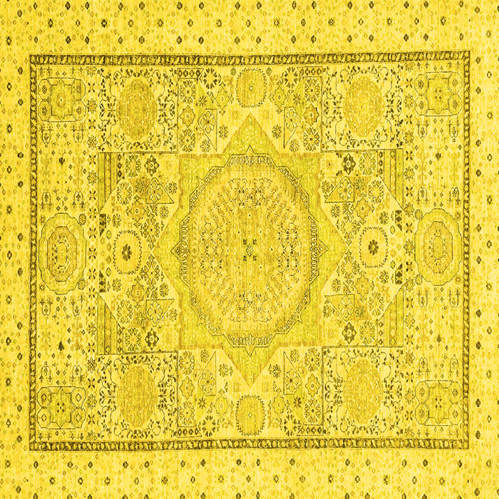 Square Abstract Yellow Modern Rug, abs2369yw