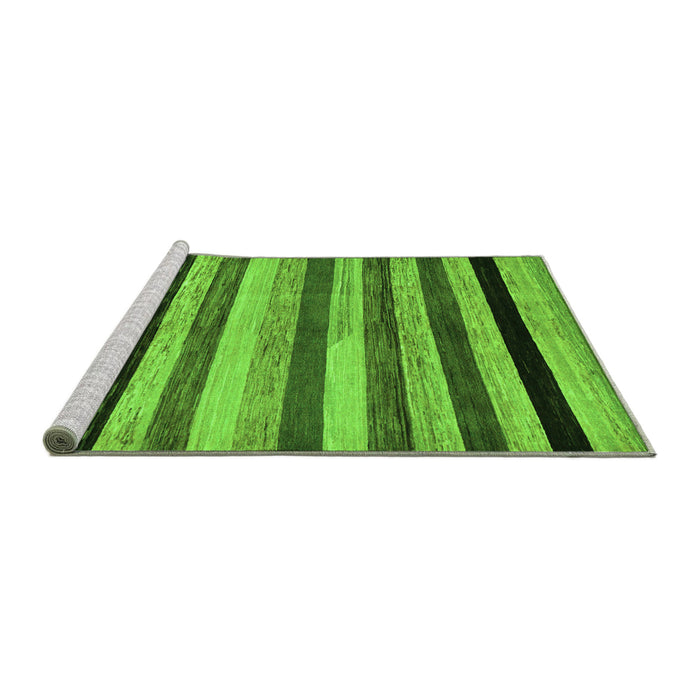 Sideview of Machine Washable Abstract Green Modern Area Rugs, wshabs236grn